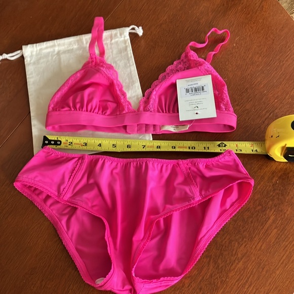Spell SET Azalea Lace bralette medium NWT Bloomers large NWOT pink - Picture 9 of 16